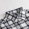 Camisa formal de cuadros de manga larga a cuadros de algodón para hombre